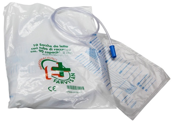 SACCA PER URINA LETTO MONOUSO NON STERILE 2000 ML TUBO 90 CMVALVOLA ANTIREFLUSSO SENZA RUBINETTO DI SCARICO - Magnumfarma.it