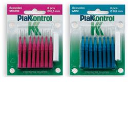 PLAKKONTROL SCOVOLINO MINI 0,6 MM 8 PEZZI + MANICO - Magnumfarma.it