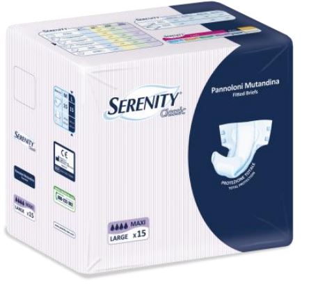 PANNOLONE PER INCONTINENZA A MUTANDINA SERENITY CLASSIC FORMATO MAXI TAGLIA LARGE 15 PEZZI - Magnumfarma.it