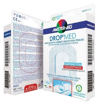 MEDICAZIONE COMPRESSA AUTOADESIVA DERMOATTIVA IPOALLERGENICA AERATA MASTER-AID DROP MED 10,5X18 5 PEZZI - Magnumfarma.it