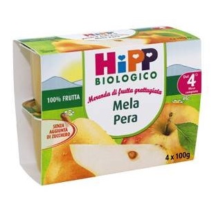 HIPP BIO FRUTTA GRATTUGGIATA MELA PERA 4X100 G - Magnumfarma.it