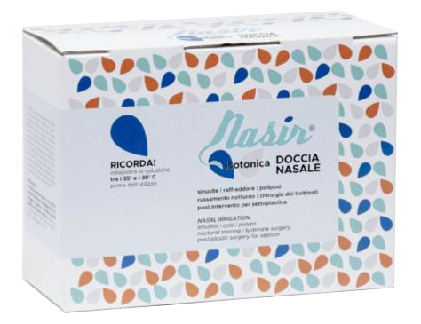 NASIR LAVAGGIO NASALE SOLUZIONE FISIOLOGICA ISOTONICA STERILE SCATOLA CON 4 SACCHE 500ML 4 BLISTER 1 VENTOSA - Magnumfarma.it