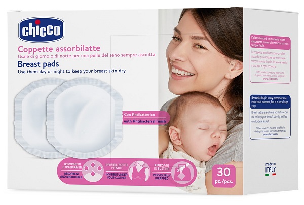 CHICCO COPPETTA ASSORBILATTE ANTIBATTERICA 30 PEZZI - Magnumfarma.it