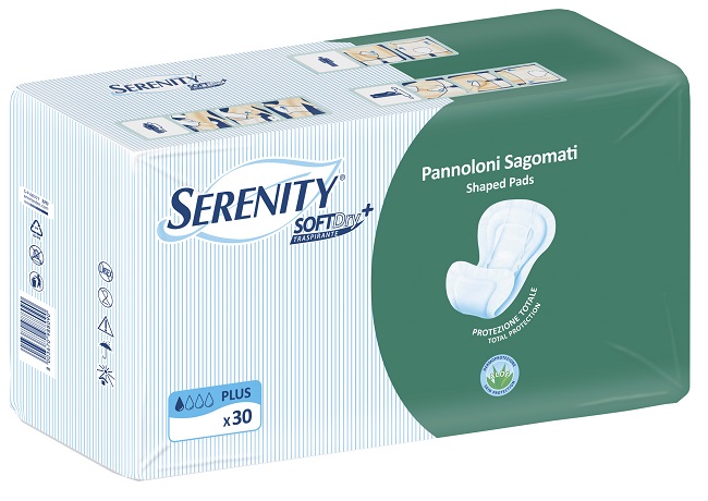 PANNOLONE PER INCONTINENZA SAGOMATO SERENITY SOFTDRY+ ALOE PLUS 30 PEZZI - Magnumfarma.it