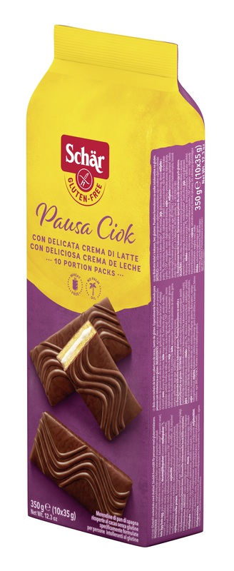 SCHAR PAUSA CIOK MERENDINE DI PAN DI SPAGNA CON CREMA DI LATTE 10 PEZZI DA 35 G - Magnumfarma.it