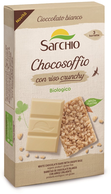 CHOCOSOFFIO BARRETTA CIOCCOLATO BIANCO CON RISO CROCCATE 3 PEZZI DA 25 G - Magnumfarma.it