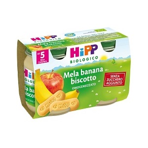 HIPP BIO OMOGENEIZZATO MELA BANANA BISCOTTO 2X125 G - Magnumfarma.it
