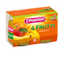 PLASMON OMOGENEIZZATO 4 FRUTTI 2 X 104 G - Magnumfarma.it