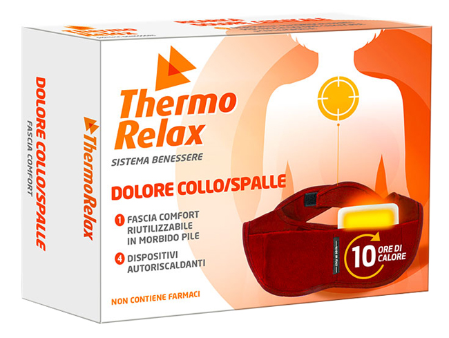 THERMORELAX FASCIA DOLORE COLLO SPALLE FASCIA+4 DISPOSITIVI AUTORISCALDANTI - Magnumfarma.it