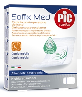 CEROTTO PIC SOFFIX MED IN TNT CON TAMPONE CENTRALE ASSORBENTE STERILE MONOUSO STERILE 25X10 CM ANTIBATTERICO 3 PEZZI - Magnumfarma.it