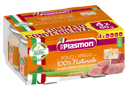 PLASMON OMOGENEIZZATO POLLO VITELLO 4 PEZZI 80 G - Magnumfarma.it