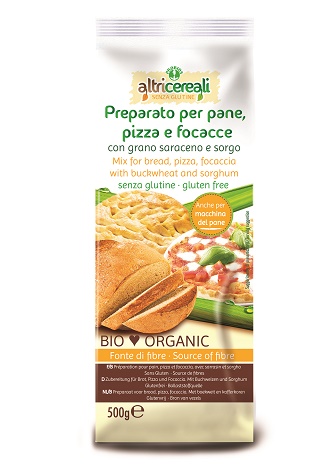 ALTRICEREALI PREPARATO PER PANE PIZZA E FOCACCE CON GRANO SARACENO E SORGO 500 G SENZA UOVA - Magnumfarma.it