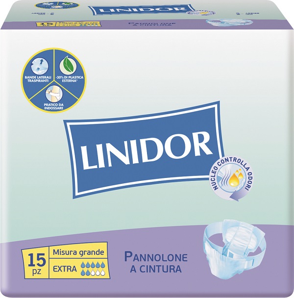 PANNOLONE LINIDOR A CINTURA EXTRA MISURA GRANDE 15 PEZZI - Magnumfarma.it