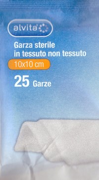 ALVITA GARZA STERILE IN TESSUTO NON TESSUTO 10X10CM 25 PEZZI - Magnumfarma.it