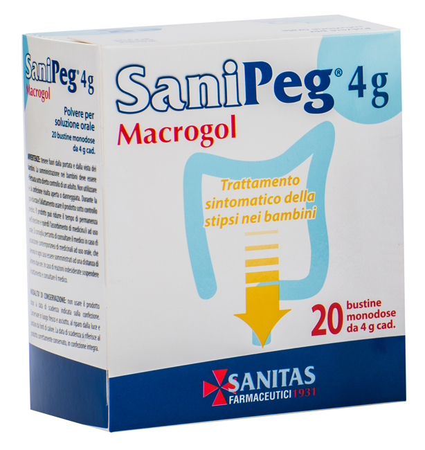 SANIPEG MACROGOL POLVERE PER SOLUZIONE ORALE 20 BUSTINE DA 4 G - Magnumfarma.it