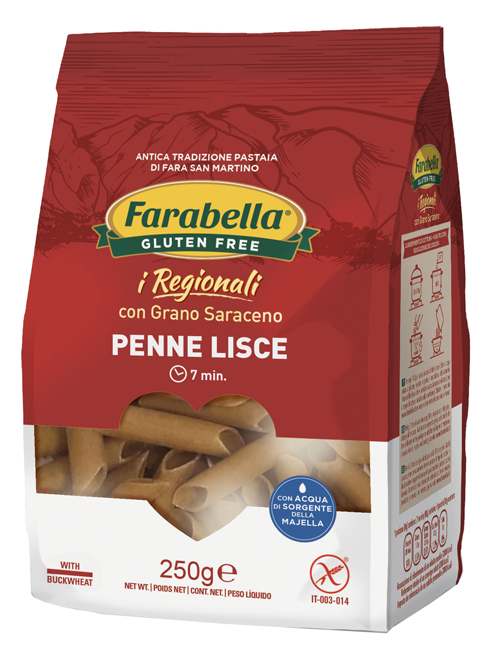FARABELLA PENNE LISCE GRANO SARACENO 250 G - Magnumfarma.it
