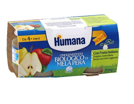 HUMANA OMOGENEIZZATO MELA/PERA BIO 2 VASETTI 100 G - Magnumfarma.it