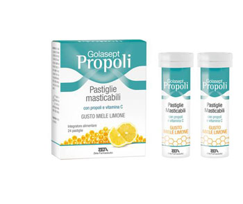 GOLASEPT PROPOLI 24 COMPRESSE MASTICABILI MIELE LIMONE - Magnumfarma.it