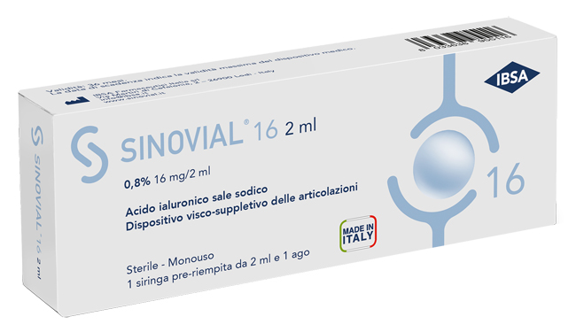 SIRINGA INTRA-ARTICOLARE SINOVIAL 16 ACIDO IALURONICO SALE SODICO 0,8% 16MG/2ML 2ML + AGO 21 GAUGE - Magnumfarma.it
