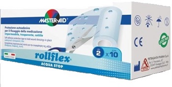 CEROTTO IMPERMEABILE PER FISSAGGIO MEDICAZIONI MASTER-AID ROLLFLEX A-STOP M 10X10 CM - Magnumfarma.it