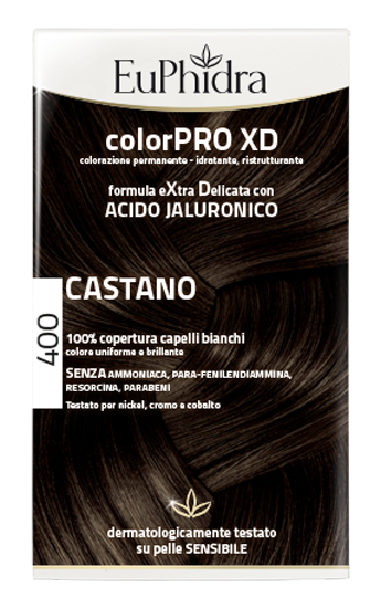 EUPHIDRA COLORPRO XD 400 CASTANO GEL COLORANTE CAPELLI IN FLACONE + ATTIVANTE + BALSAMO + GUANTI - Magnumfarma.it