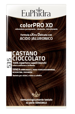 EUPHIDRA COLORPRO XD 535 CASTANO CIOCCOLATO GEL COLORANTE CAPELLI IN FLACONE + ATTIVANTE + BALSAMO + GUANTI - Magnumfarma.it
