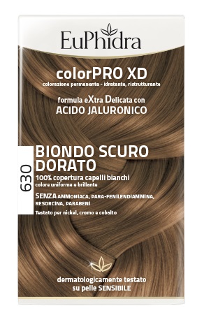 EUPHIDRA COLORPRO XD 630 BIONDO SCURO DORATO GEL COLORANTE CAPELLI IN FLACONE + ATTIVANTE + BALSAMO + GUANTI - Magnumfarma.it