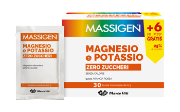 MASSIGEN MAGNESIO E POTASSIO ZERO ZUCCHERI 24 BUSTINE + 6 GRATIS - Magnumfarma.it