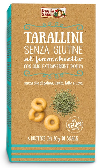 PUGLIA SAPORI TARALLINI AL FINOCCHIETTO CON OLIO EXTRAVERGINE DI OLIVA 180 G - Magnumfarma.it