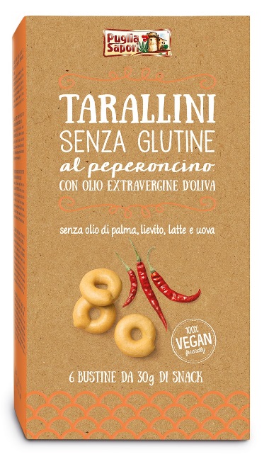 PUGLIA SAPORI TARALLINI AL PEPERONCINO CON OLIO EXTRAVERGINE DI OLIVA 180 G - Magnumfarma.it