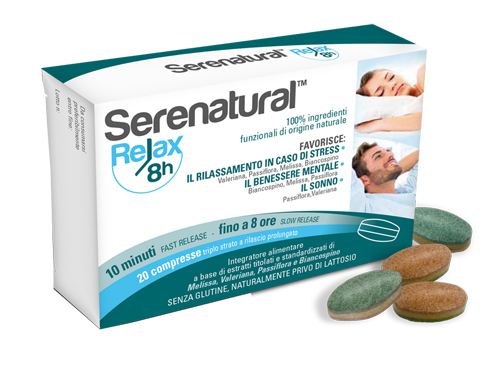 SERENATURAL RELAX 8H 20 COMPRESSE TRIPLO STRATO A RILASCIO PROLUNGATO - Magnumfarma.it