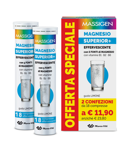 MASSIGEN MAGNESIO SUPERIOR 18+18 COMPRESSE EFFERVESCENTI - Magnumfarma.it