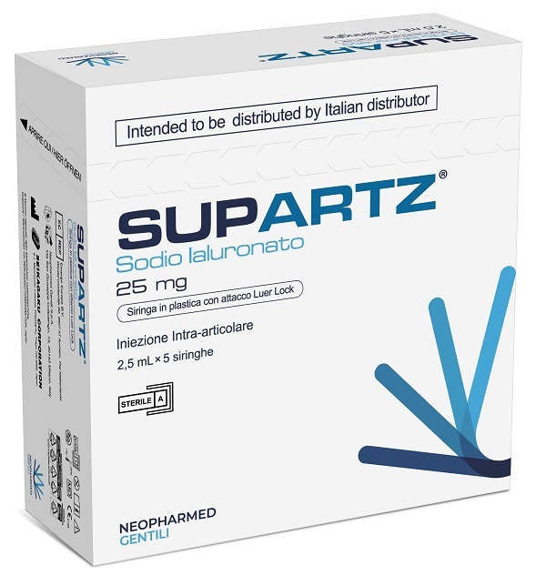 SIRINGA PRERIEMPITA INTRA-ARTICOLARE SUPARTZ ACIDO IALURONICO 25 MG 2,5 ML 5 PEZZI - Magnumfarma.it