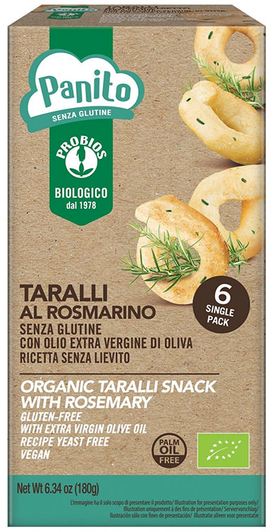 PANITO TARALLI ROSMARINO SENZA GLUTINE E SENZA LIEVITO 180 G - Magnumfarma.it