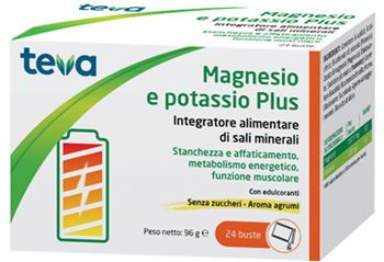 MAGNESIO POTASSIO PLUS TEVA 24 BUSTINE SENZA ZUCCHERI AROMA AGRUMI - Magnumfarma.it