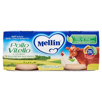 MELLIN OMOGENEIZZATO POLLO VITELLO CON VERDURE 2 X 80 G - Magnumfarma.it
