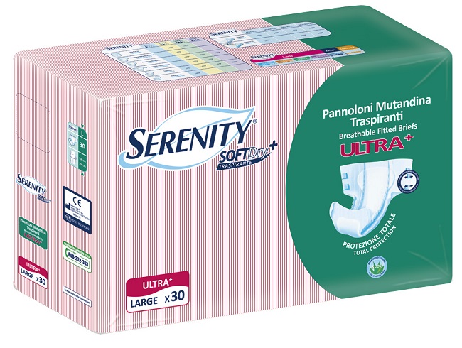 PANNOLONE A MUTANDINA SERENITY FITTED ULTRA + ALOE L 30 PEZZI - Magnumfarma.it