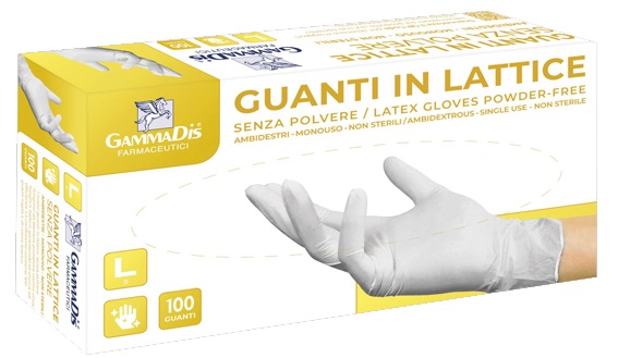 GUANTI LATTICE CON POLVERE MEDIUM 100 PEZZI GAMMADIS - Magnumfarma.it