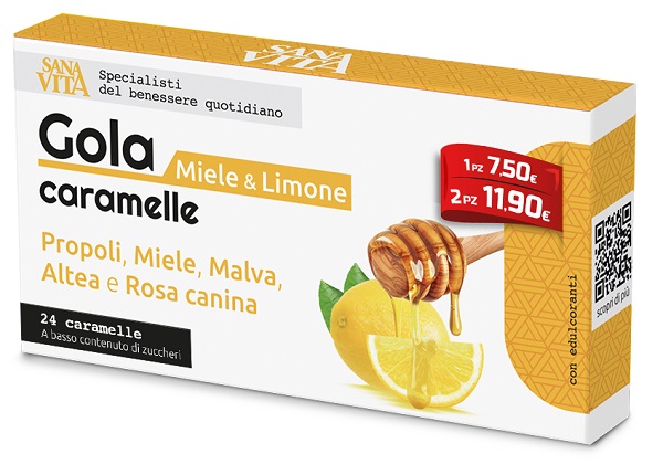 SANAVITA GOLA MIELE & LIMONE 24 CARAMELLE - Magnumfarma.it