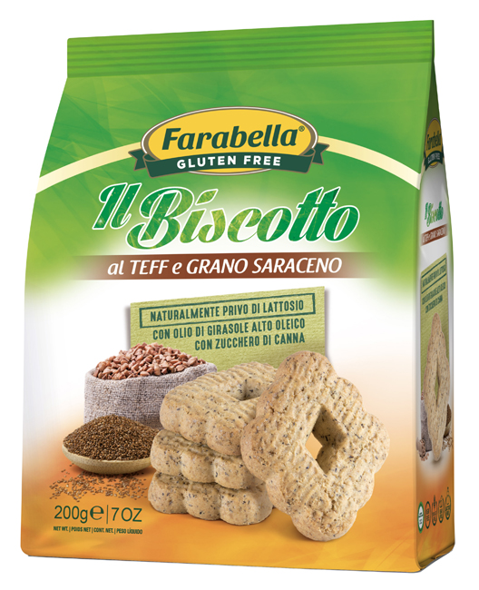 FARABELLA IL BISCOTTO AL TEFF E GRANO SARACENO 200 G - Magnumfarma.it