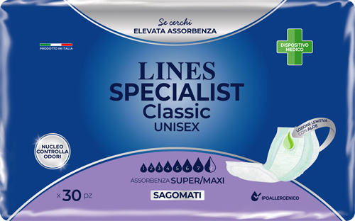 PANNOLONE SAGOMATO LINES SPECIALIST CLASSIC MAXI 30 PEZZI - Magnumfarma.it