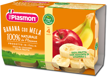 PLASMON OMOGENEIZZATO BANANA/MELA 2 X 104 G - Magnumfarma.it