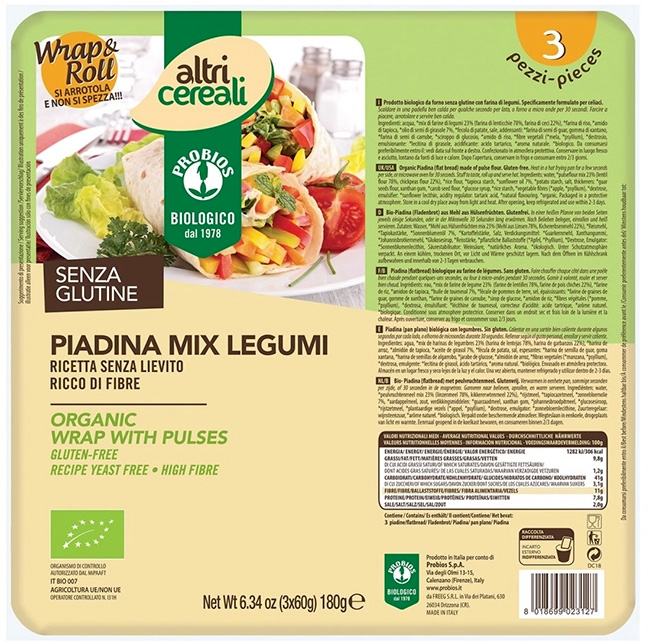 ALTRICEREALI PIADINA MIX LEGUMI 3 X 60 G - Magnumfarma.it