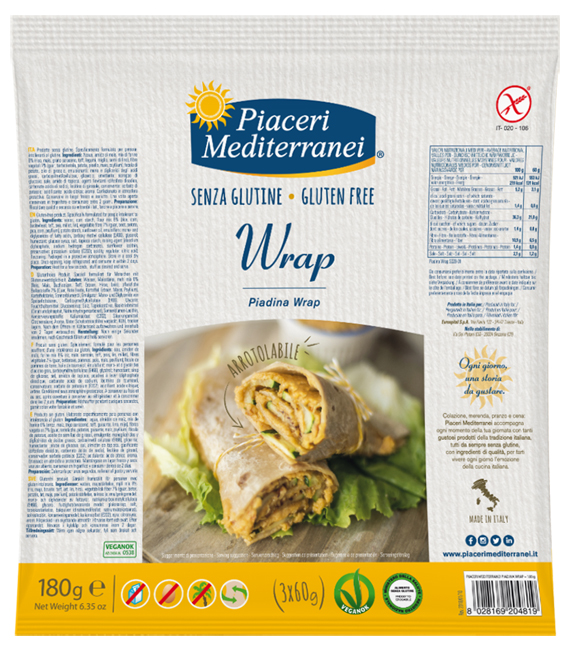 PIACERI MEDITERRANEI PIADINA WRAP 180 G - Magnumfarma.it