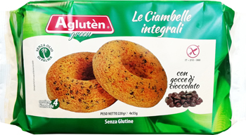 AGLUTEN CIAMBELLE INTEGRALI GOCCE DI CIOCCOLATO 220 G - Magnumfarma.it