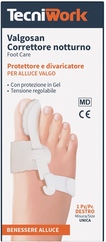 CORRETTORE NOTTURNO PER ALLUCE VALGO DESTRO MISURA UNICA VALGOSAN 1 PEZZO - Magnumfarma.it