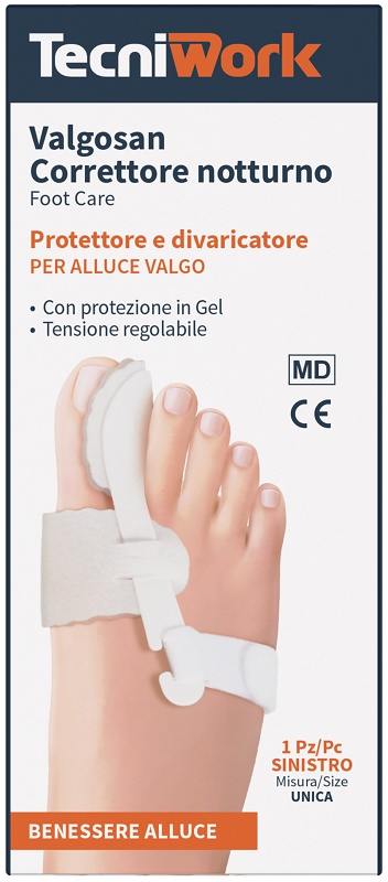 CORRETTORE NOTTURNO PER ALLUCE VALGO SINISTRO MISURA UNICA VALGOSAN 1 PEZZO - Magnumfarma.it