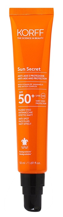 KORFF SUN SECRET FLUIDO VISO ANTIMACCHIE EFFETTO MATT SPF50+ 50 ML - Magnumfarma.it